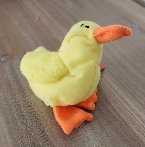 🦆 Ty Beanie Baby “Quackers” & Teenie Beanie “Quacks” Duck Set – 1993 Vintage - Picture 13 of 16